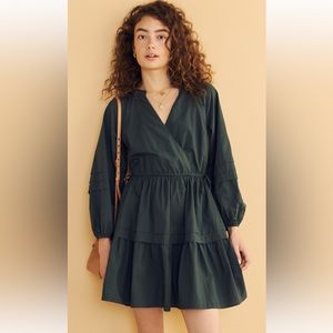 Madewell Crinkle Poplin Wrap Mini Dress S
